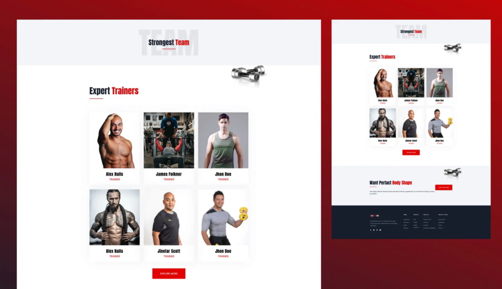 Website for fitness trainers